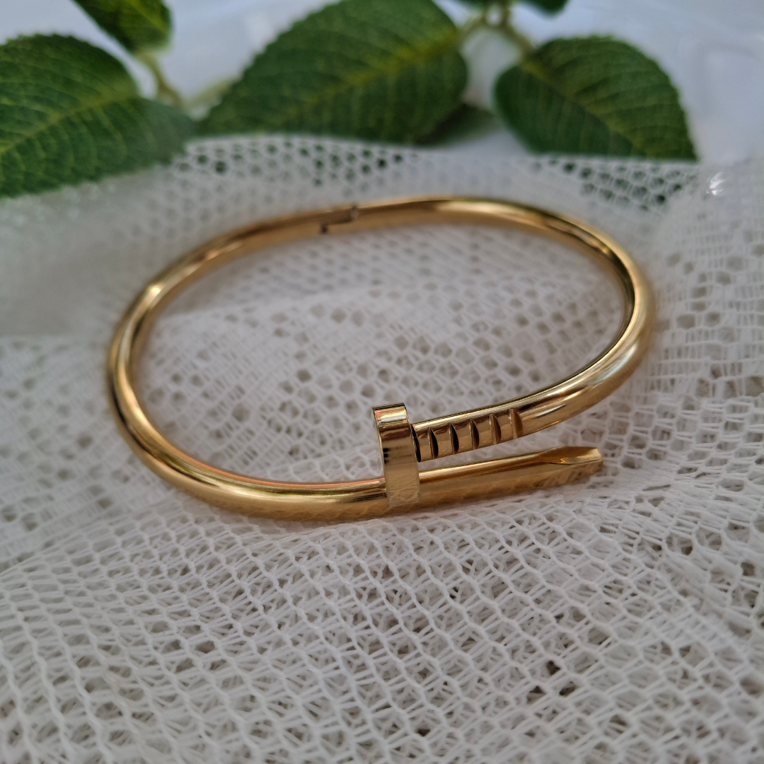 Classic Gold Nail Cuff Bracelet