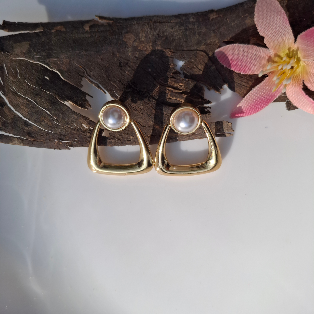 Pearl Frame Drop Earrings