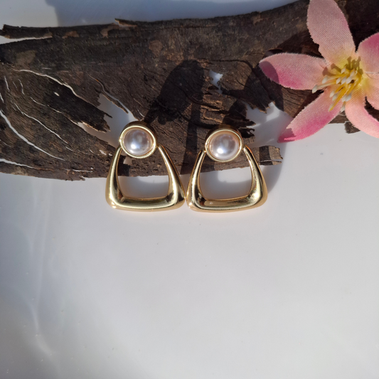 Pearl Frame Drop Earrings