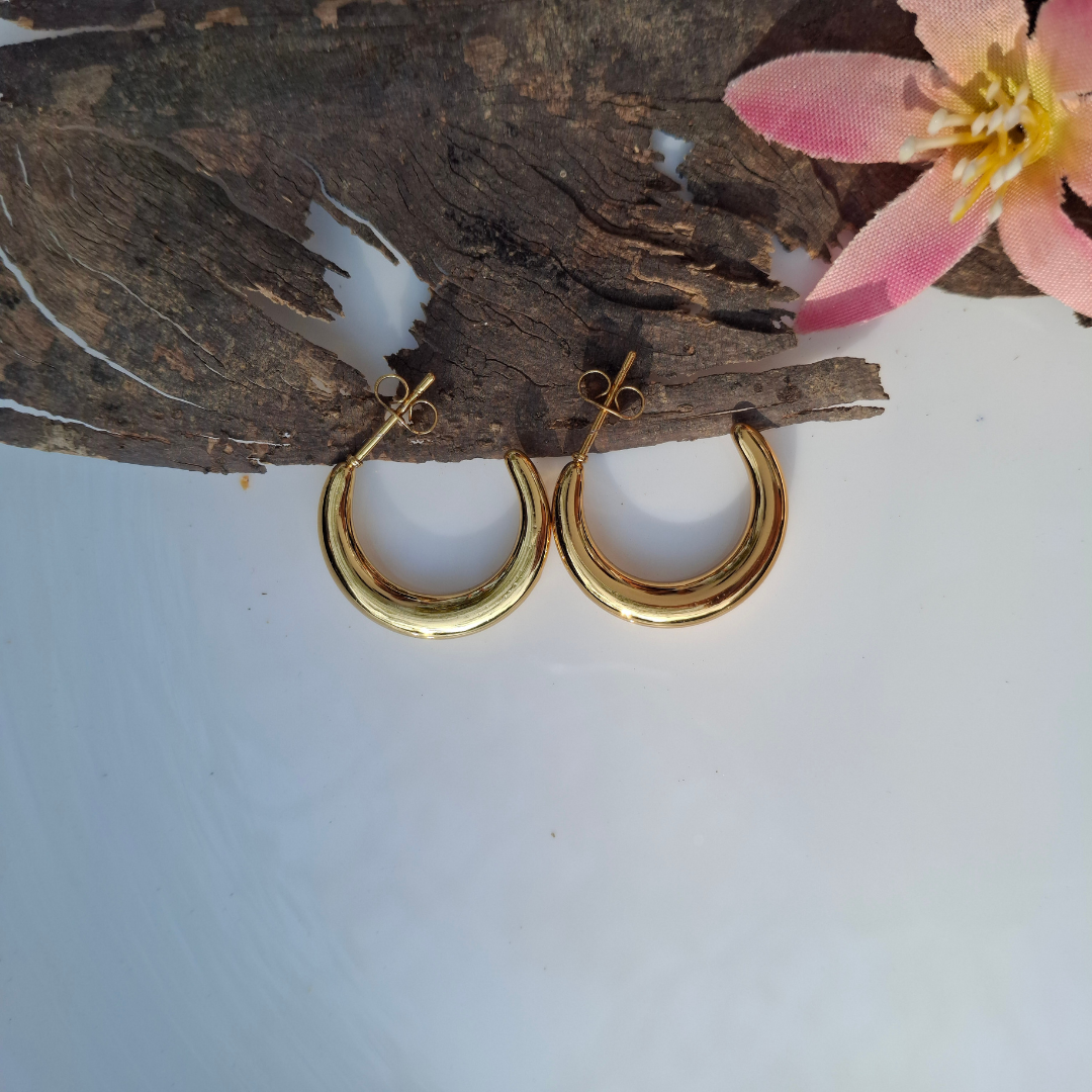 Classic Gold Half Hoop Earrings