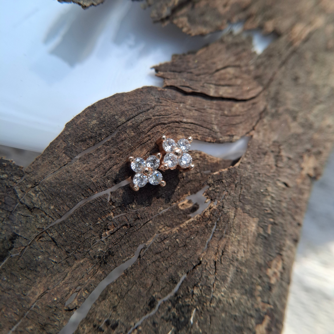 Crystal Blossom Stud Earrings