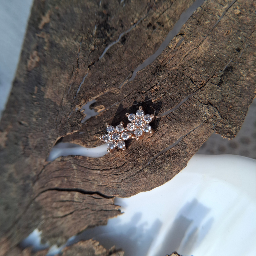 Crystal Floral Stud Earrings