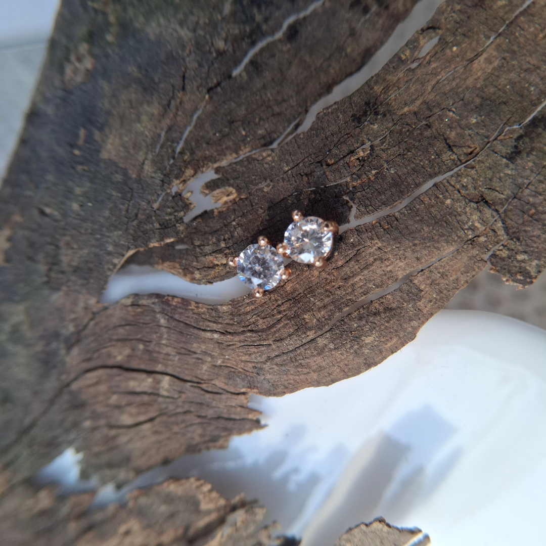 Classic Solitaire Crystal Stud Earrings