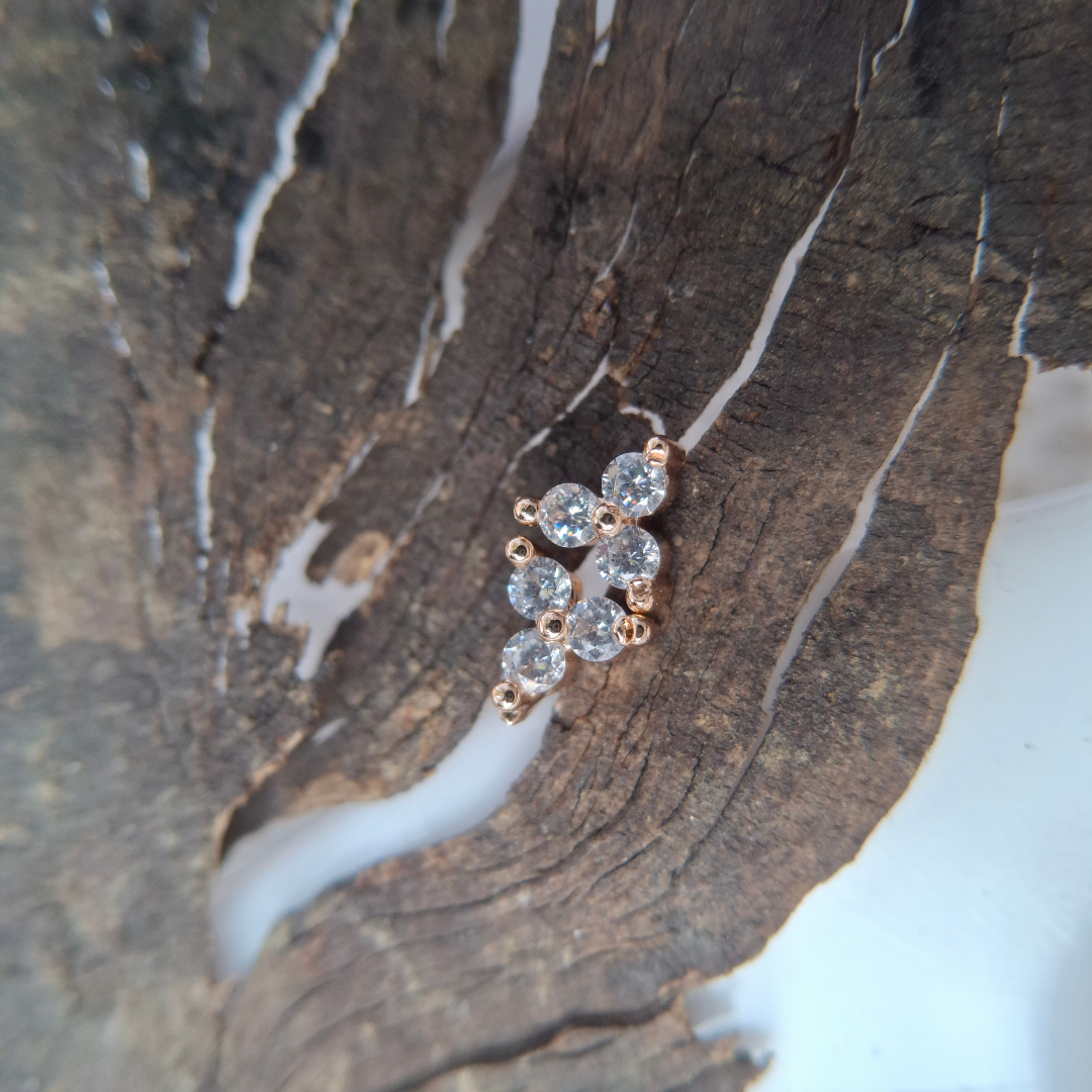 Floral Cluster Crystal Stud Earrings