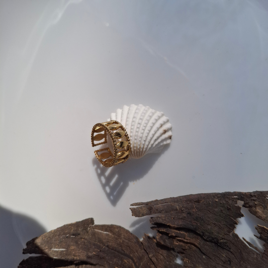 Vintage Oval Cutwork Adjustable Ring