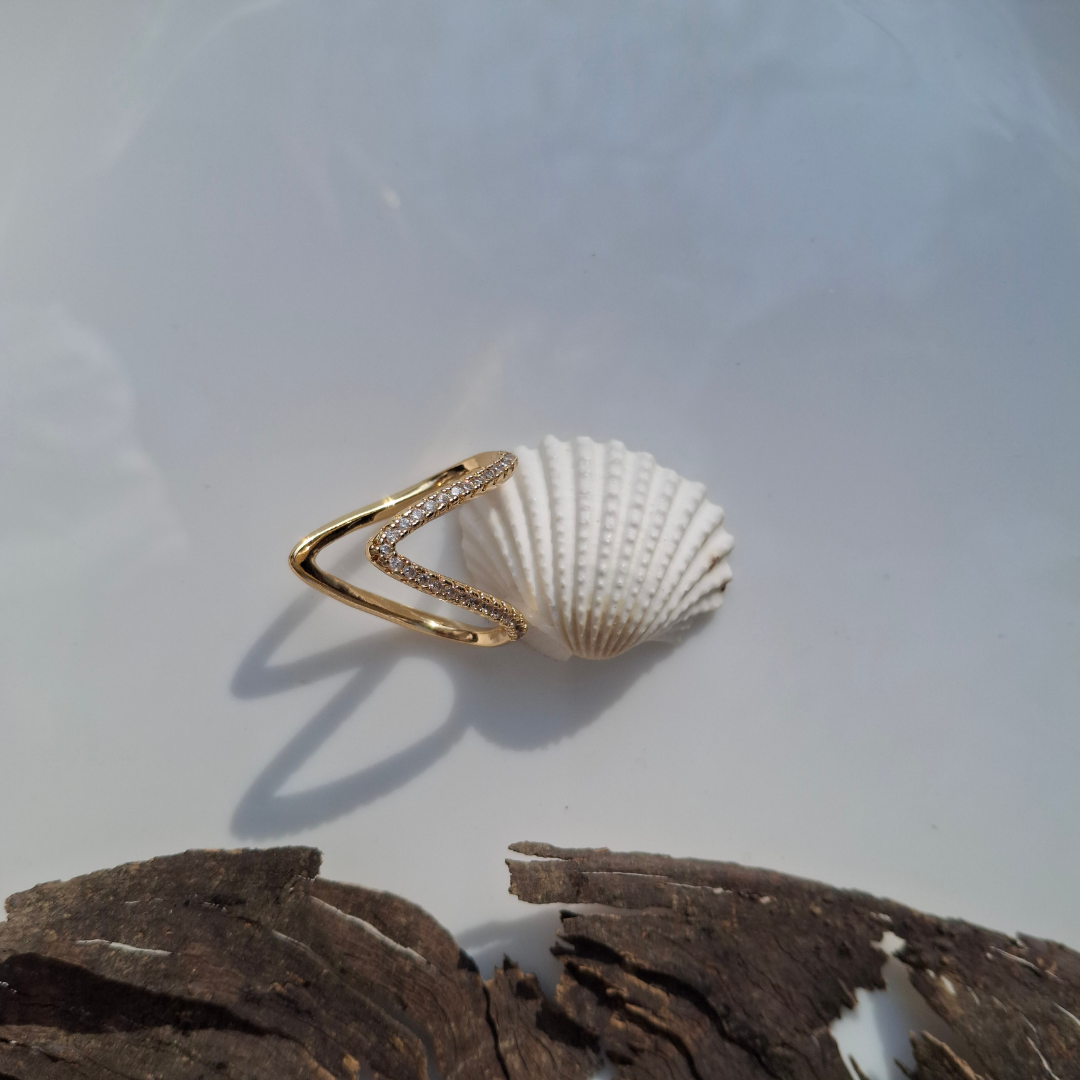 V-Shape Crystal Ring