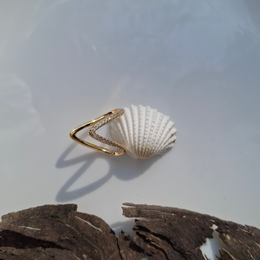 V-Shape Crystal Ring