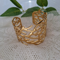 Golden Vine Abstract Cuff Bracelet