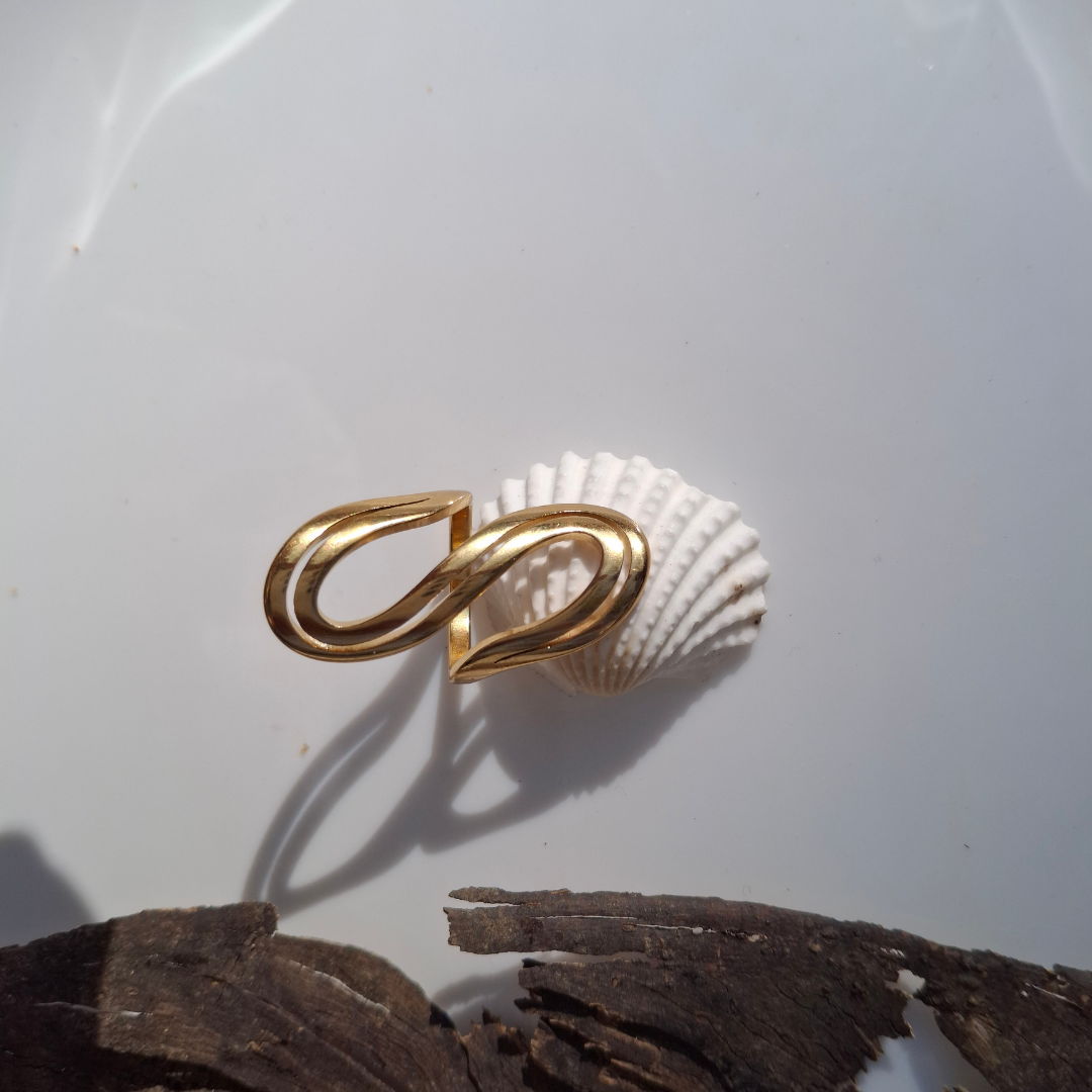 Golden Infinity Curve Ring