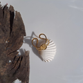 Golden Abstract Loop Adjustable Ring