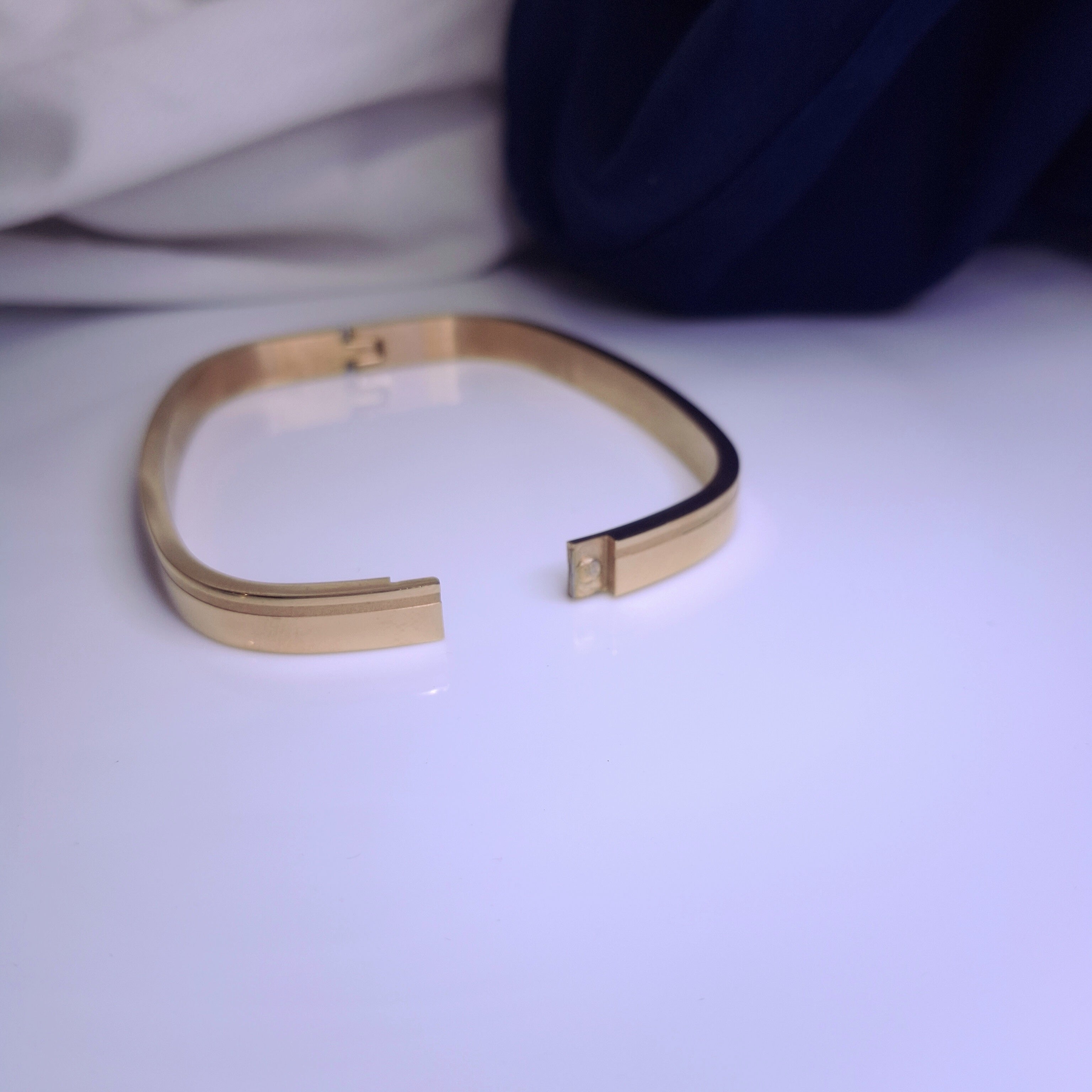 Regal Edge Rose Gold Cuff Bracelet