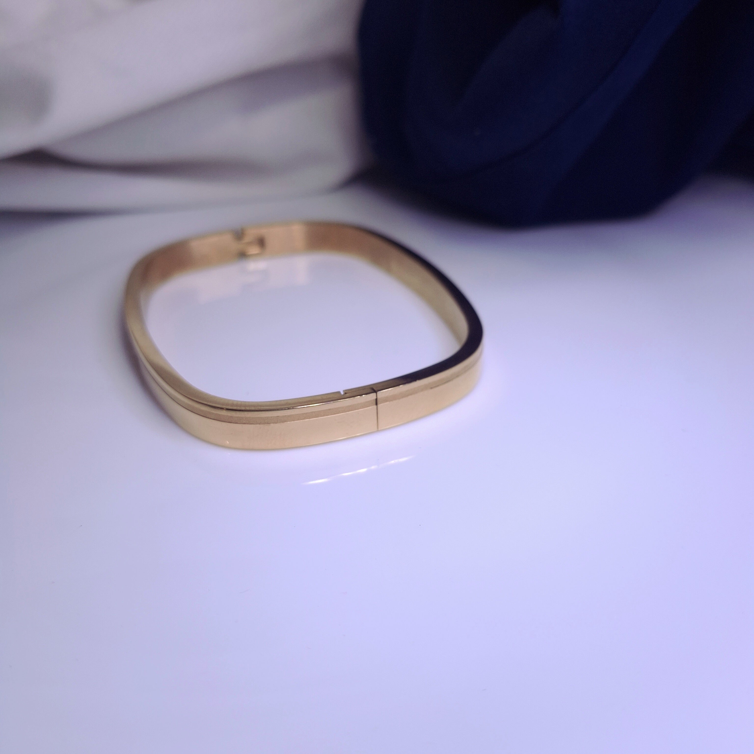 Regal Edge Rose Gold Cuff Bracelet