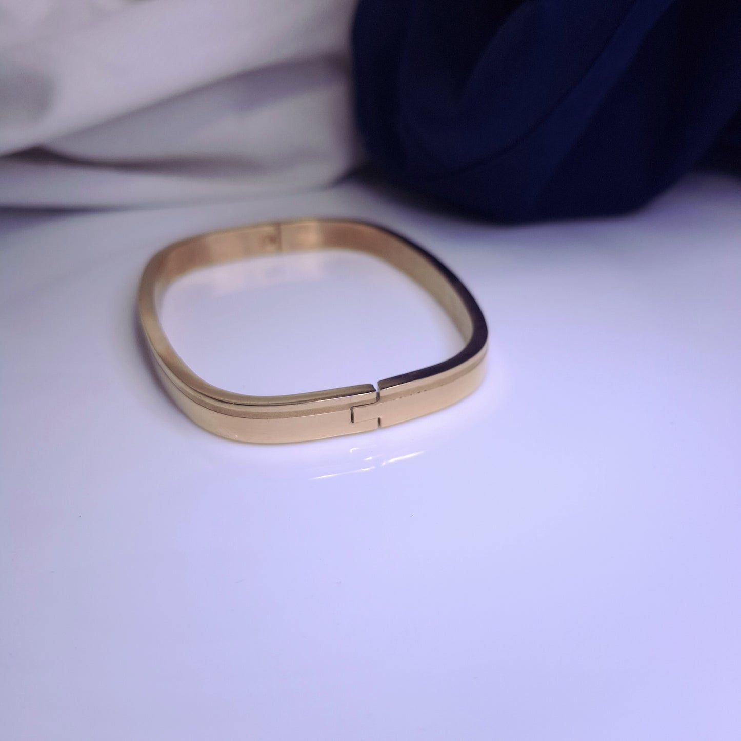 Regal Edge Rose Gold Cuff Bracelet