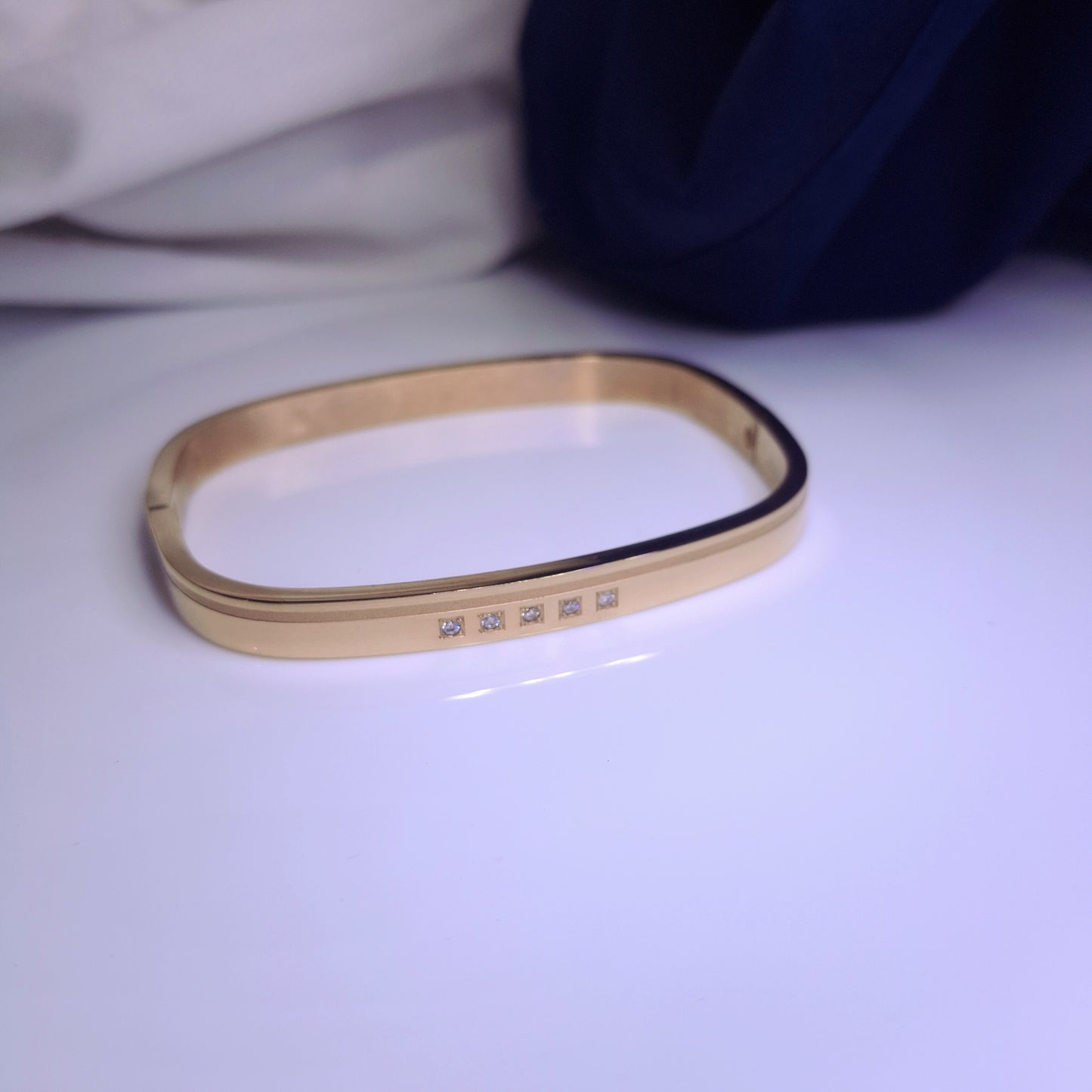 Regal Edge Rose Gold Cuff Bracelet